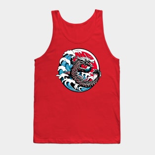 Japanese Wave Dragon Tank Top